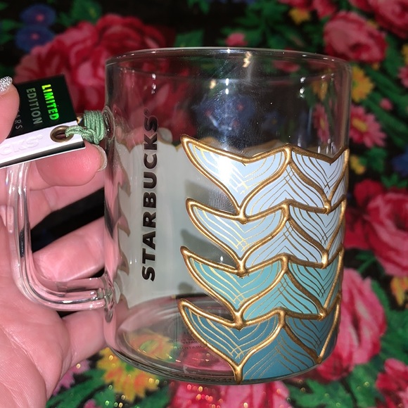 NWT Limited Edition Starbucks 50th Anniversary Glass Sirens Tail Mug - Picture 2 of 6